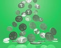 Tether. Cryptocurrency silver coins