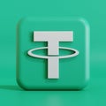 Tether cryptocurrency symbol logo 3d illustration