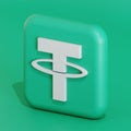 Tether cryptocurrency symbol logo 3d illustration