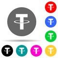 tether multi color style icon. Simple glyph, flat vector of crepto currency icons for ui and ux, website or mobile application