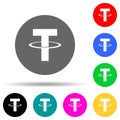 tether multi color style icon. Simple glyph, flat vector of crepto currency icons for ui and ux, website or mobile application