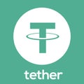 Tether USDT blockchain digital money cryptocurrency vector green white logo