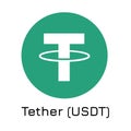 Tether USDT. Vector illustration crypto coin ic