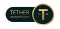 Tether wallet pay accept vector. Digital currency payment