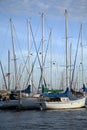Tethered sailboats