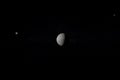 Tethys, Rhea and Dione, Saturn`s moons, in the outer space. 3d render