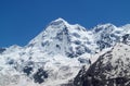 Tetnuldi mountain, rocky peaks with snow in Svanetia Caucasian mountains in Georgia Royalty Free Stock Photo