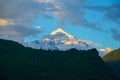 Tetnuldi Peak in the sunset Royalty Free Stock Photo