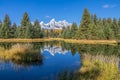 Teton Fall Landscape Reflection Royalty Free Stock Photo