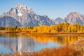 Teton Fall Reflection at Oxbow Bend Royalty Free Stock Photo