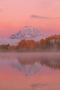 Teton Fall Reflection Sunrise Landscape Royalty Free Stock Photo