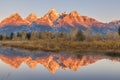 Teton Fall Reflection at Sunrise Royalty Free Stock Photo