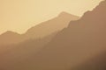 Teton Mountains in Wyoming with Forest fire haze Royalty Free Stock Photo