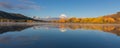 Teton Scenic Reflection in Fall Panoramic Royalty Free Stock Photo