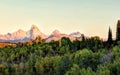 Teton sunset form the Idaho side. Royalty Free Stock Photo