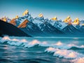 The Tetons Capture the beauty of the sea made with generative ai