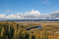 Tetons From Snake River Overlook in Fall Royalty Free Stock Photo