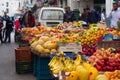 TETOUAN, MOROCCO - MAY 23, 2017: Selling fruits on the old market in Tetouan Medina quarter in Northern Morocco Royalty Free Stock Photo