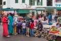 TETOUAN, MOROCCO - MAY 23, 2017: View of the old flea market in Tetouan Medina quarter in Northern Morocco Royalty Free Stock Photo