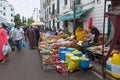 TETOUAN, MOROCCO - MAY 24, 2017: View of the old food market in historical part of Tetouan Royalty Free Stock Photo