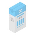 Tetra pack milk icon, isometric style