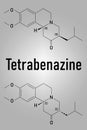 Tetrabenazine hyperkinetic disorder drug molecule. Skeletal formula. Royalty Free Stock Photo