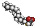 Tetradecylthioacetic acid molecule. 3D rendering.