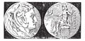 Tetradrachm, vintage engraving Royalty Free Stock Photo