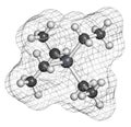 Tetraethyllead gasoline octane booster molecule. Neurotoxic organolead compound.