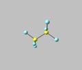 Tetrafluoroethane molecule isolated on grey Royalty Free Stock Photo