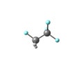 Tetrafluoroethane molecule isolated on white Royalty Free Stock Photo