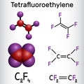 Tetrafluoroethylene or TFE molecule , is a monomer of Polytetrafluoroethylene or PTFE. It belongs to the family of fluorocarbons. Royalty Free Stock Photo