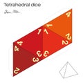 Tetrahedral Dice Platonic Solid Template
