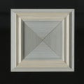 Tetrahedral square decorative rosette of wooden framing strips