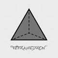 Tetrahedron 3D Shape - Vector Illustration - Isolated On Transparent Background