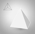 Tetrahedron is a geometric figure. Hipster Fashion minimalist design.Platonic solids. Tetrahedron flat design vector