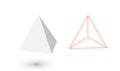 Tetrahedron is a geometric figure. Hipster Fashion minimalist design.Platonic solids. Tetrahedron flat design vector