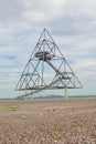 Tetrahedron in German Bottrop taken on a cloudy summer day. The walkable steel structure built on a mine dump