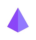 Tetrahedron of Purple Color 3D Vector Illustration