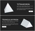 Tetrahedron and Triangular Prism Geometric Figures Royalty Free Stock Photo