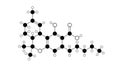 tetrahydrocannabinolic acid molecule, structural chemical formula, ball-and-stick model, isolated image thca