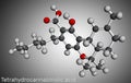 Tetrahydrocannabinolic acid, THCA, tetrahydrocannabinolate molecule. Precursor of tetrahydrocannabinol THC, active component Royalty Free Stock Photo