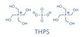 tetrakishydroxymethylphosphonium sulfate THPS biocide molecule. Skeletal formula.
