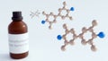 3,3?,5,5?-Tetramethylbenzidine or TMB molecules and amber glass bottle