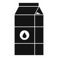 Tetrapack milk icon, simple style