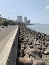 Tetrapods, coastal erosion prevention, Colaba Mumbai Royalty Free Stock Photo