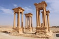 The Tetrapylon. Ruins of the ancient city of Palmyra shortly before the war, 2011