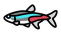 tetras aquarium fish color icon animation