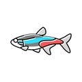 tetras aquarium fish color icon vector illustration
