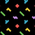 Tetris elements. Vector seamless pattern. Game background. Simple illustration. Use for wallpaper, pattern fills, web